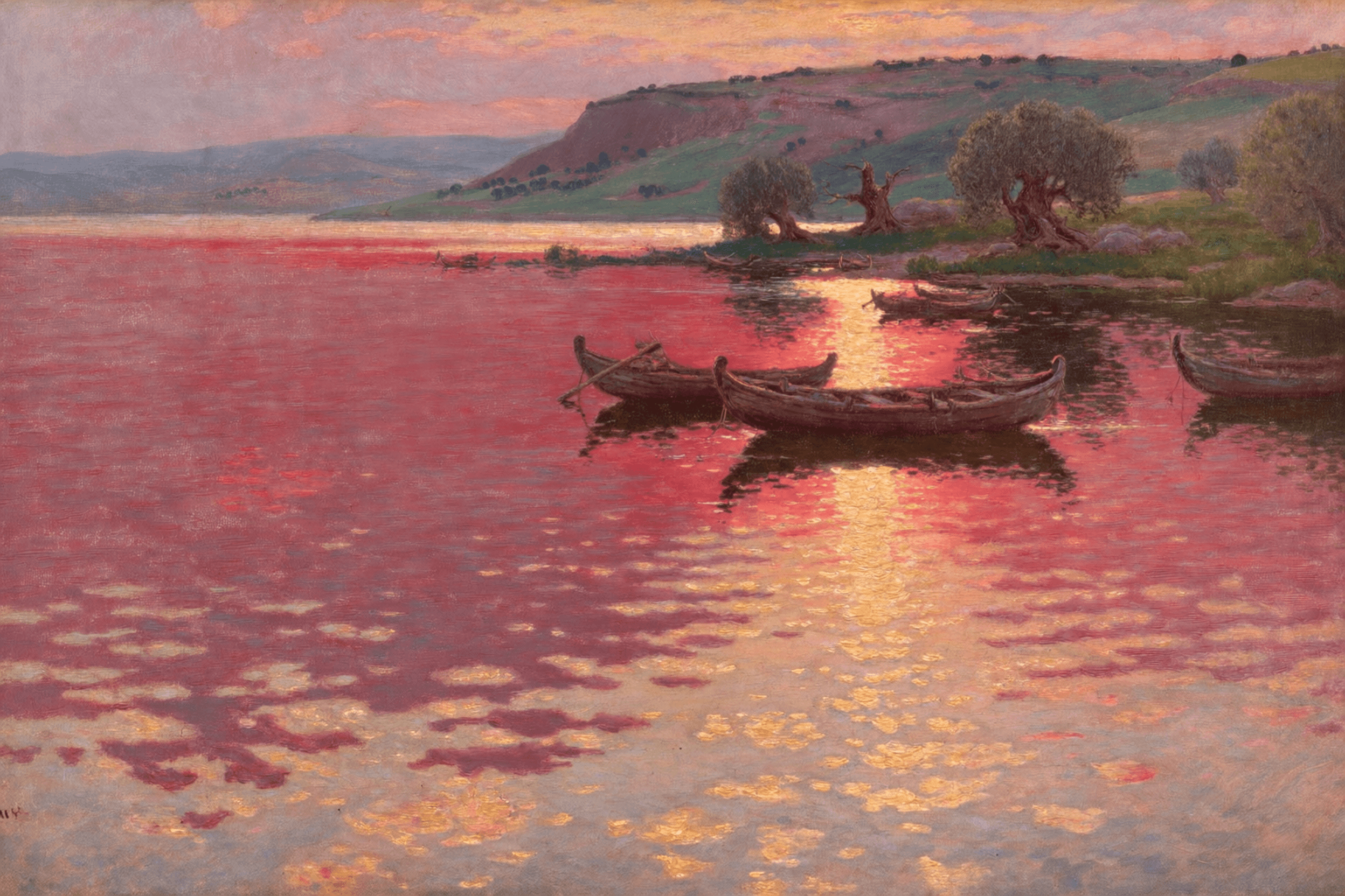The Sea of Galilee — Landscape art print of Israel, original digital painting