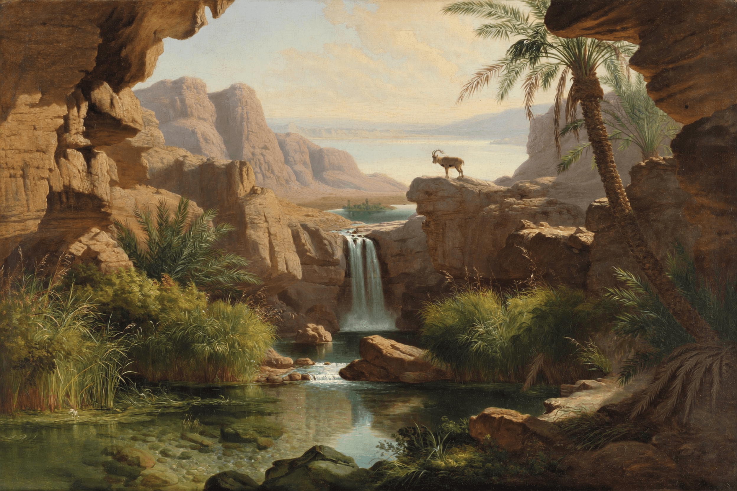 Ein Gedi — Landscape art print of Israel, original digital painting