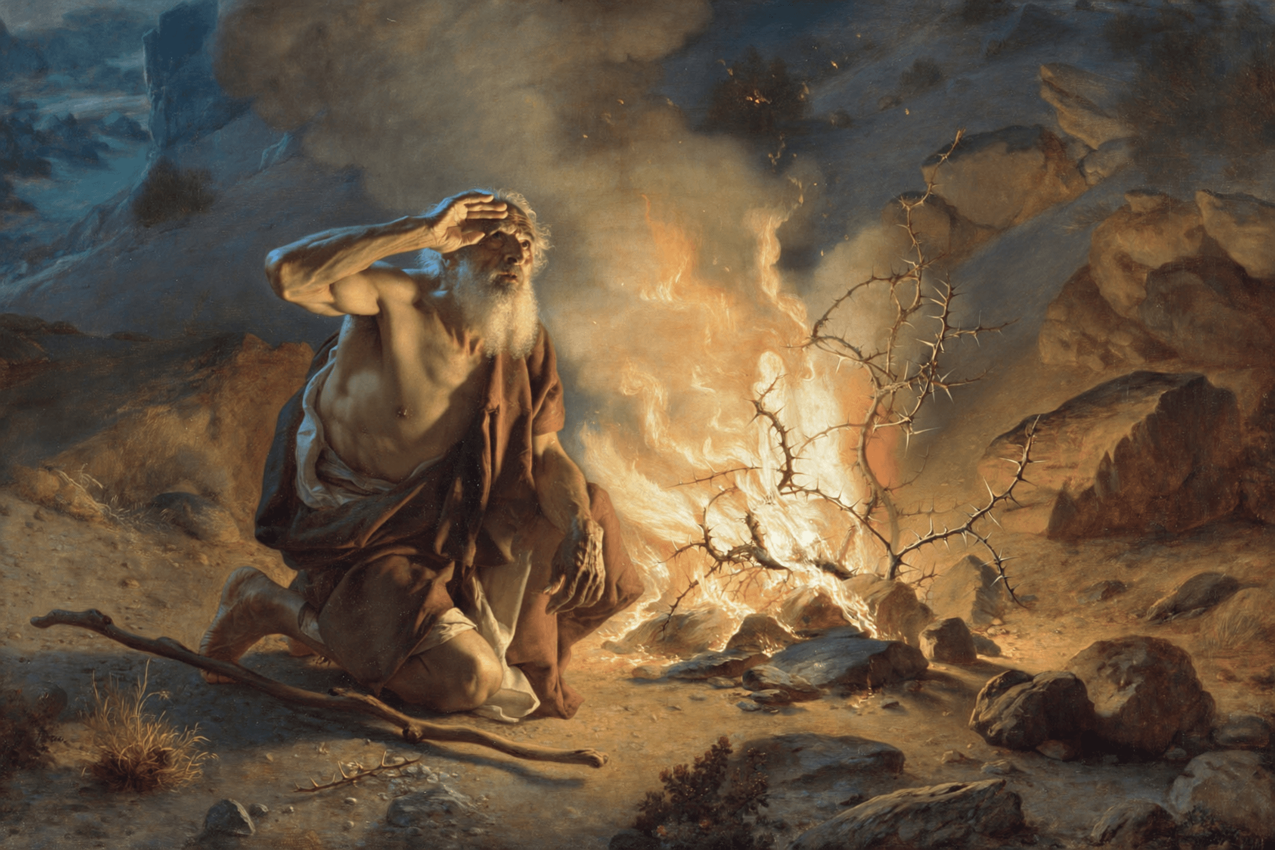 The Burning Bush — Biblical art print of Israel, original digital painting